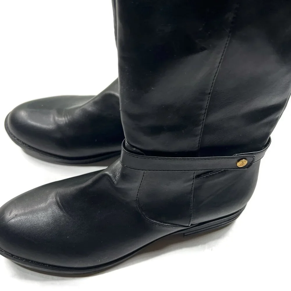 Sam‎ and Libby Virginia Black Tall Boots Womens 4 Zip Side Riding Casual